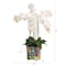 3ft. Artificial Large Orchid Arrangement in Handmade Mexican Talavera Ceramic Planter